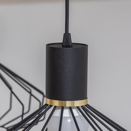Hanglamp aan kabel SOLANO 3xE27/15W/230V zwart/goud