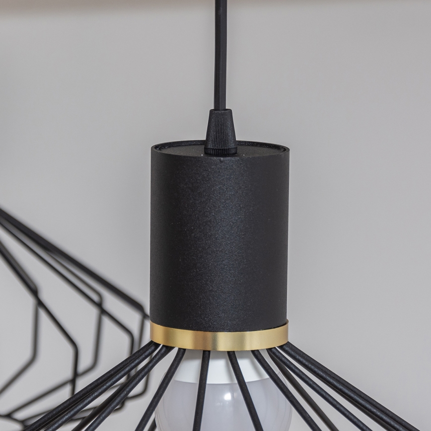 Hanglamp aan kabel SOLANO 3xE27/15W/230V zwart/goud