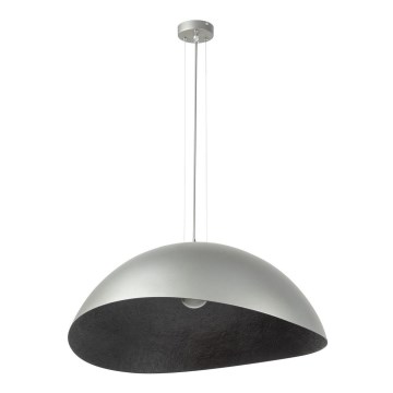 Hanglamp aan kabel SOLARIS 1xE27/60W/230V Ø 48 cm zilver/zwart