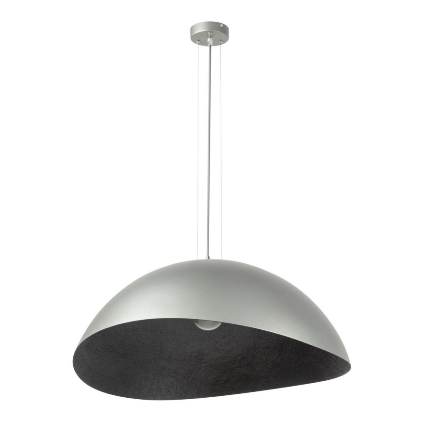 Hanglamp aan kabel SOLARIS 1xE27/60W/230V Ø 48 cm zilver/zwart