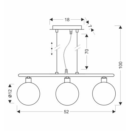 Hanglamp aan kabel SOMUL 3xG9/20W/230V rookzwart