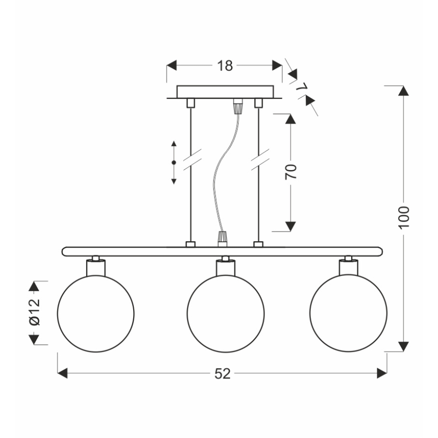 Hanglamp aan kabel SOMUL 3xG9/20W/230V rookzwart