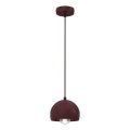 Hanglamp aan kabel SOOL 1xE27/15W/230V Ø 15 cm bordeaux