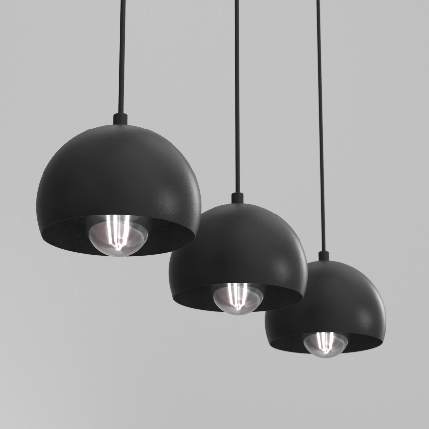 Hanglamp aan kabel SOOL 3xE27/15W/230V zwart