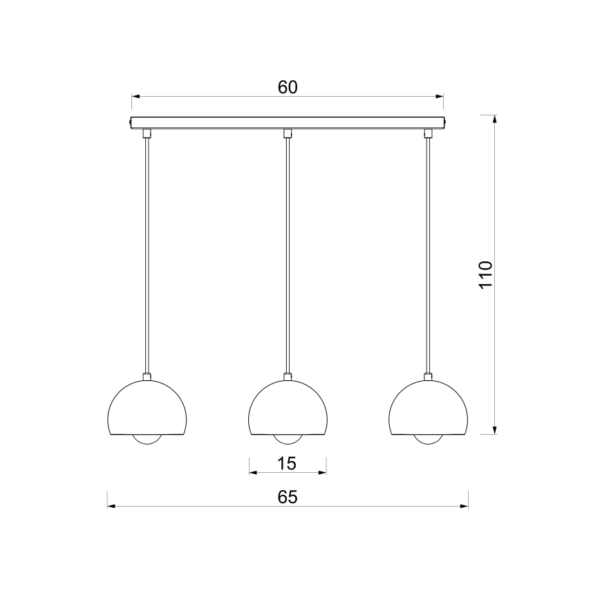 Hanglamp aan kabel SOOL 3xE27/15W/230V zwart