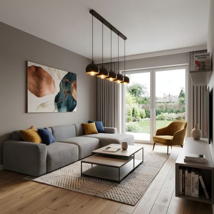 Hanglamp aan kabel SOOL 5xE27/15W/230V zwart