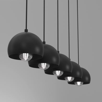 Hanglamp aan kabel SOOL 5xE27/15W/230V zwart