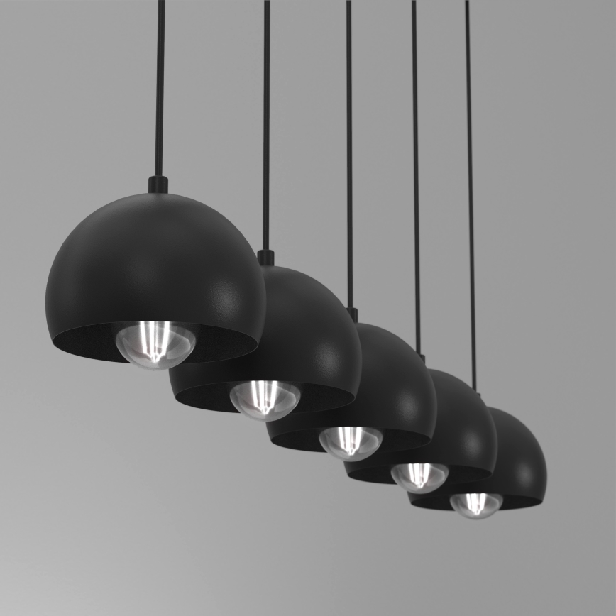 Hanglamp aan kabel SOOL 5xE27/15W/230V zwart