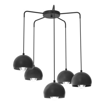 Hanglamp aan kabel SOOL 5xE27/15W/230V zwart