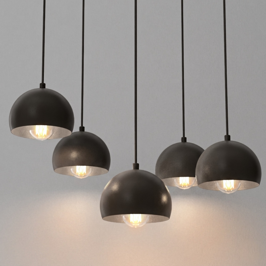 Hanglamp aan kabel SOOL 5xE27/15W/230V zwart
