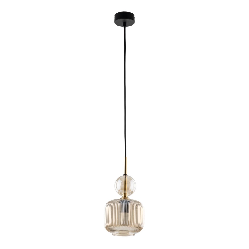 Hanglamp aan kabel SOPHIA 1xE14/10W/230V zwart/gerookt beige