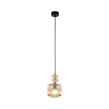 Hanglamp aan kabel SOPHIA 1xE14/10W/230V zwart/gerookt beige