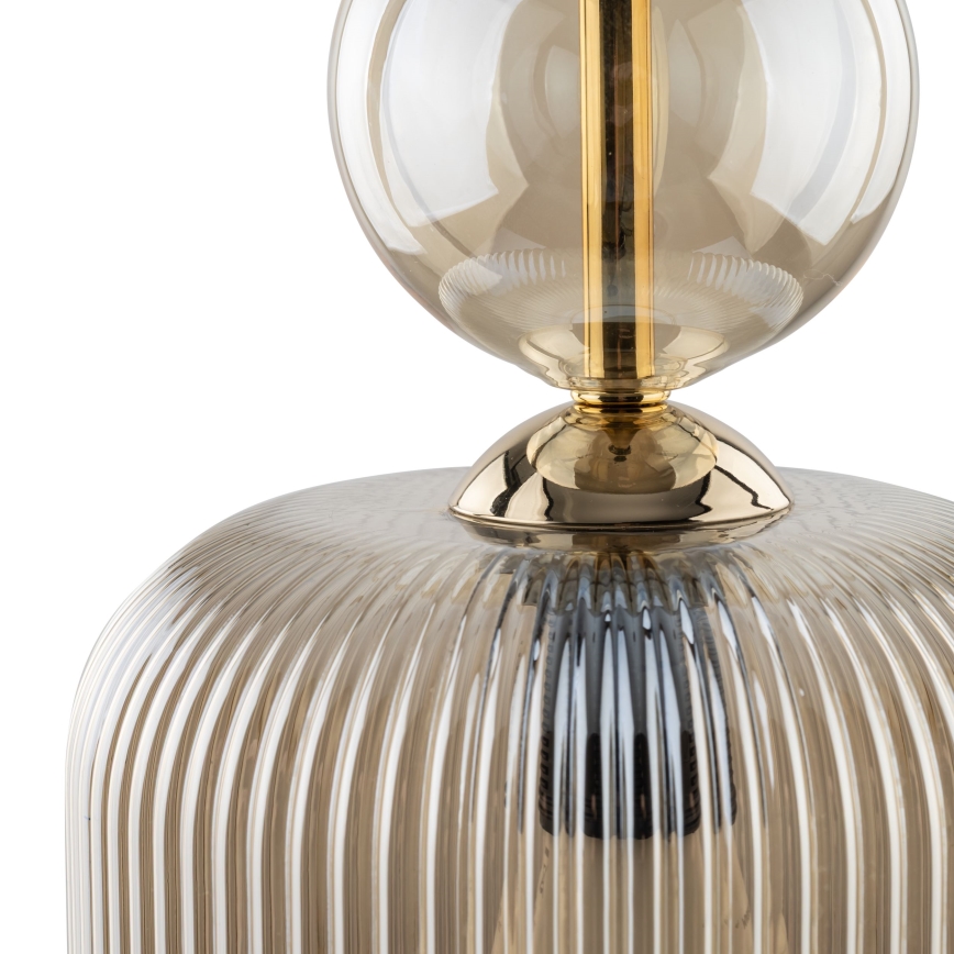 Hanglamp aan kabel SOPHIA 1xE14/10W/230V zwart/gerookt beige