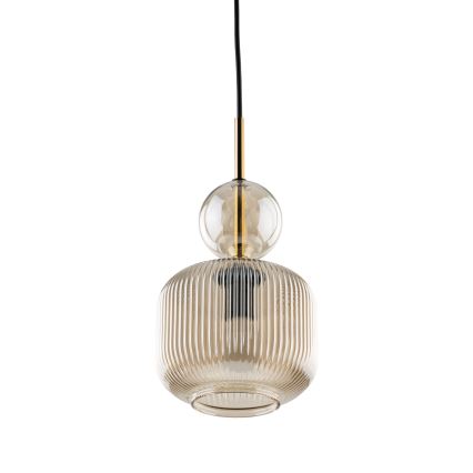 Hanglamp aan kabel SOPHIA 1xE14/10W/230V zwart/gerookt beige