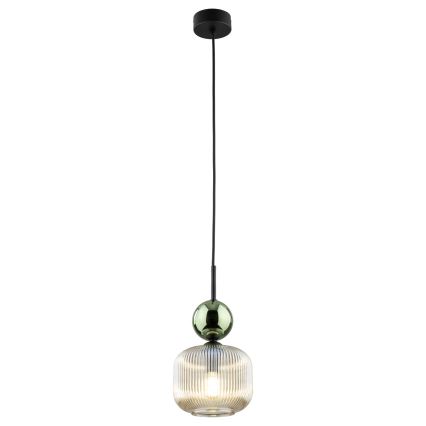Hanglamp aan kabel SOPHIA 1xE14/10W/230V zwart/groen/rookbeige