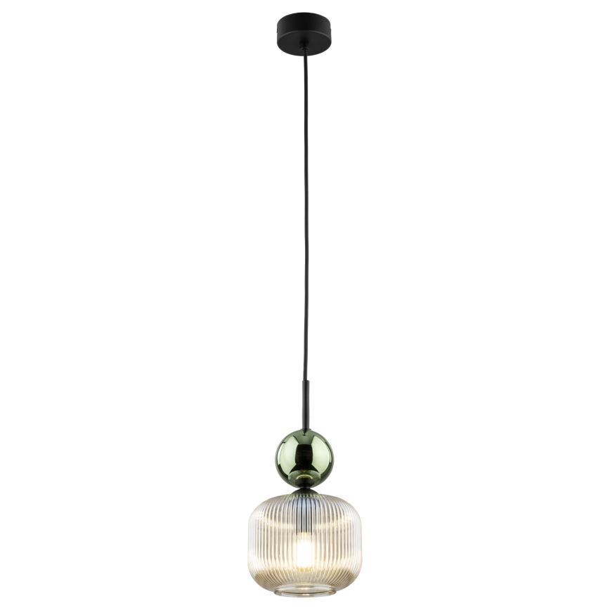 Hanglamp aan kabel SOPHIA 1xE14/10W/230V zwart/groen/rookbeige