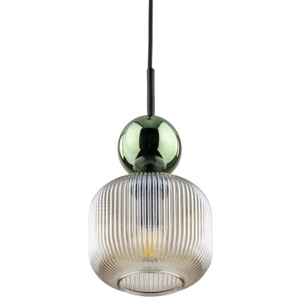 Hanglamp aan kabel SOPHIA 1xE14/10W/230V zwart/groen/rookbeige