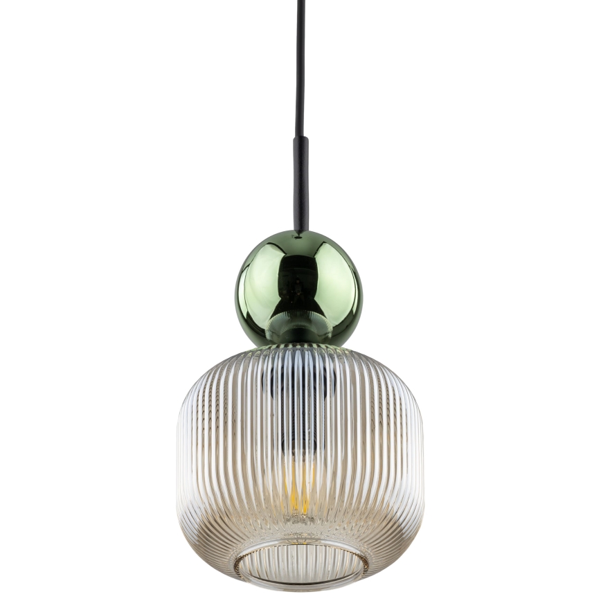 Hanglamp aan kabel SOPHIA 1xE14/10W/230V zwart/groen/rookbeige