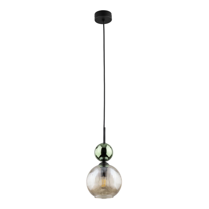 Hanglamp aan kabel SOPHIA 1xE14/10W/230V zwart/groen/rookbeige