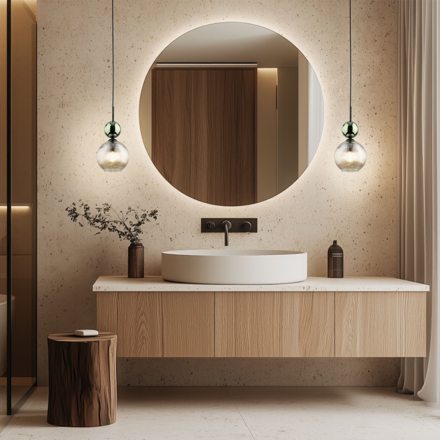 Hanglamp aan kabel SOPHIA 1xE14/10W/230V zwart/groen/rookbeige