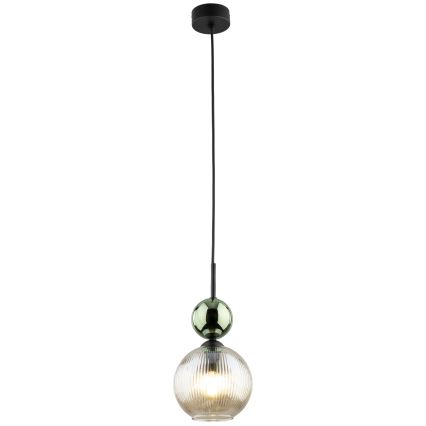 Hanglamp aan kabel SOPHIA 1xE14/10W/230V zwart/groen/rookbeige