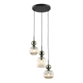 Hanglamp aan kabel SOPHIA 3xE14/10W/230V zwart/groen/gerookt beige