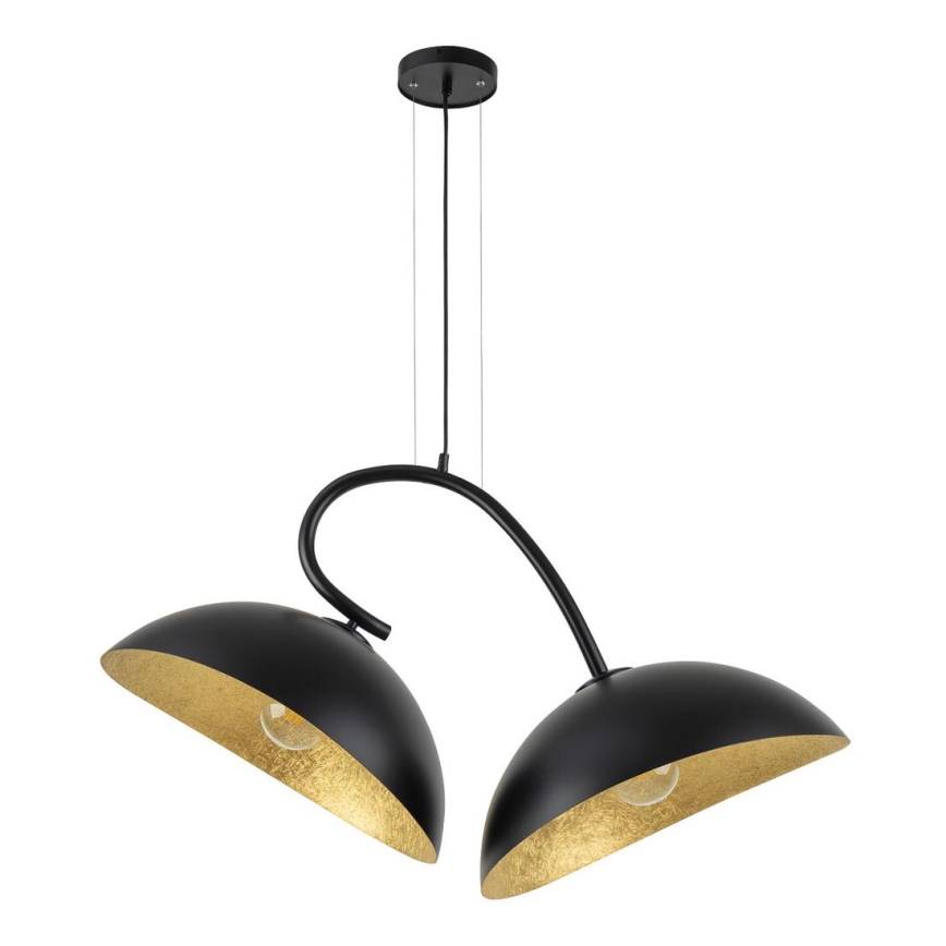 Hanglamp aan kabel SPACE 2xE27/60W/230V zwart/goud