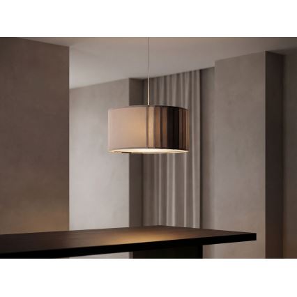 Hanglamp aan kabel STRIPES 1xE27/60W/230V Ø 40 cm grijs