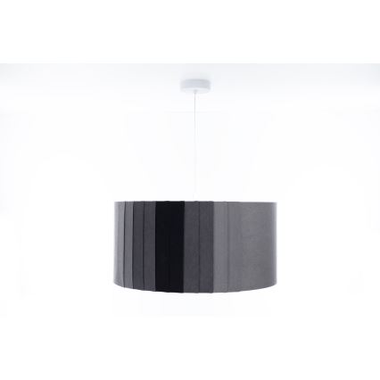 Hanglamp aan kabel STRIPES 1xE27/60W/230V Ø 40 cm grijs