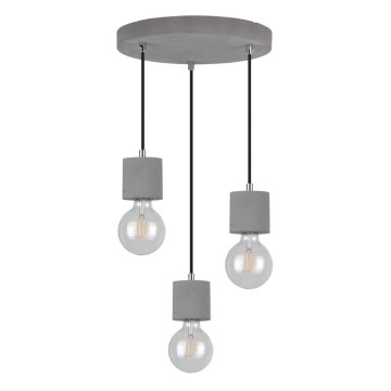 Hanglamp aan kabel STRONG 3xE27/60W/230V beton