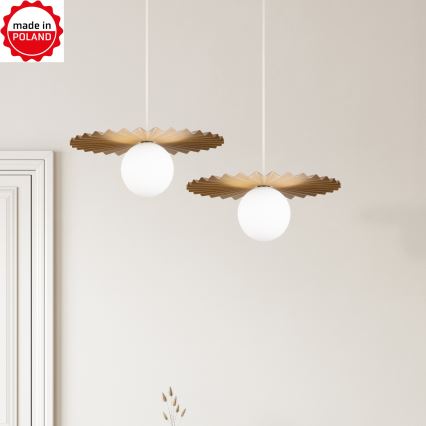 Hanglamp aan kabel SUNPLISS 1xG9/10W/230V Ø 35 cm goud/crème