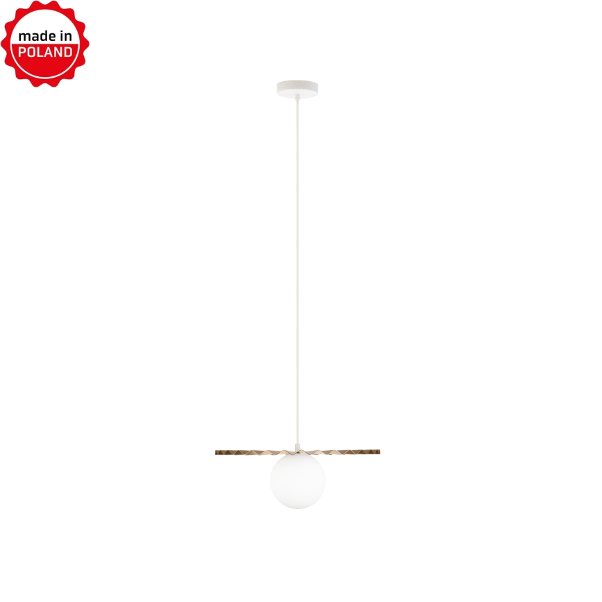 Hanglamp aan kabel SUNPLISS 1xG9/10W/230V Ø 35 cm goud/crème