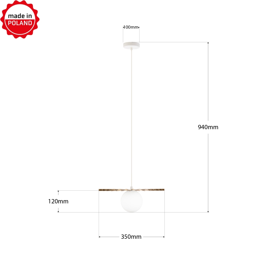 Hanglamp aan kabel SUNPLISS 1xG9/10W/230V Ø 35 cm goud/crème