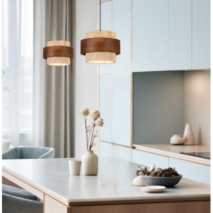 Hanglamp aan kabel SUSAN 1xGX53/15W/230V bruin/beige