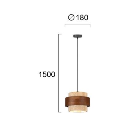 Hanglamp aan kabel SUSAN 1xGX53/15W/230V bruin/beige
