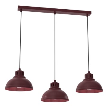 Hanglamp aan kabel SVEN 3xE27/15W/230V bordeaux