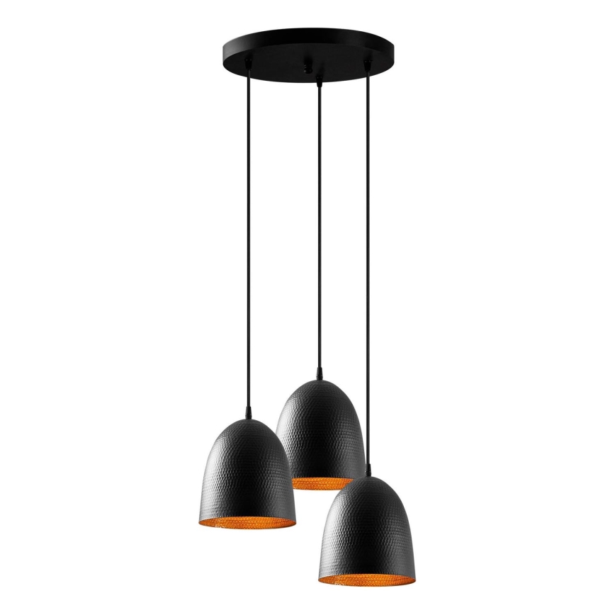 Hanglamp aan kabel TATTOO 3xE27/40W/230V zwart