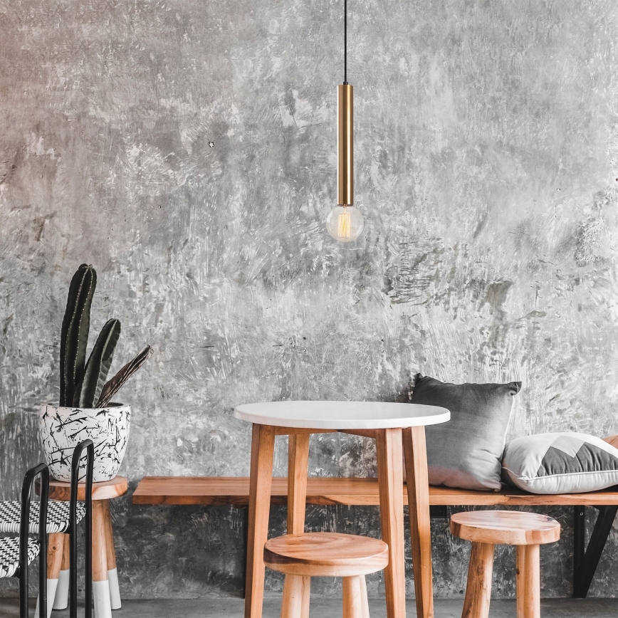 Hanglamp aan kabel TEMPO 1xE27/40W/230V goudkleurig