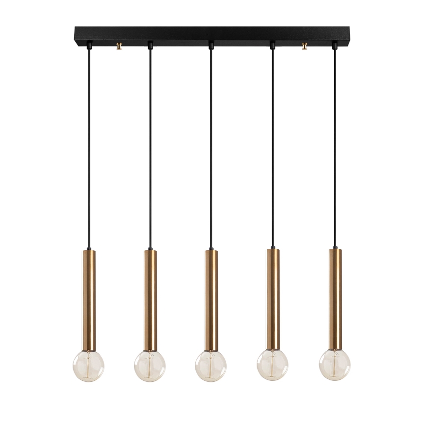 Hanglamp aan kabel TEMPO 5xE27/40W/230V, goudkleurig