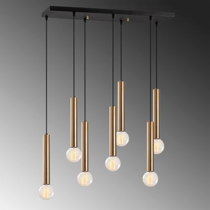 Hanglamp aan kabel TEMPO 7xE27/40W/230V goudkleurig