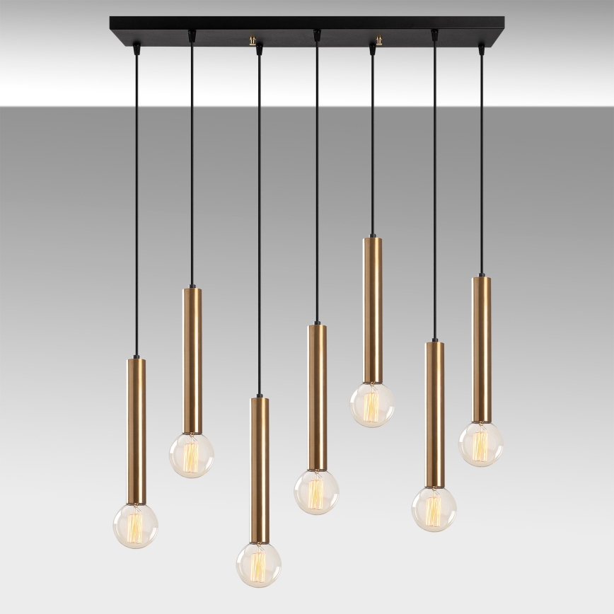 Hanglamp aan kabel TEMPO 7xE27/40W/230V goudkleurig