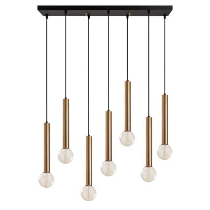 Hanglamp aan kabel TEMPO 7xE27/40W/230V goudkleurig