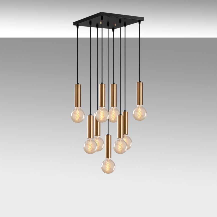 Hanglamp aan kabel TEMPO 9xE27/40W/230V goudkleurig