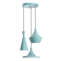 Hanglamp aan kabel TOM 3xE27/40W/230V blauw