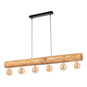 Hanglamp aan kabel TRABO 6xE27/25W/230V eiken