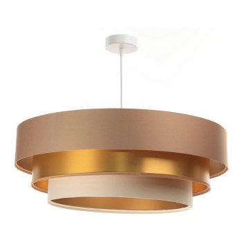 Hanglamp aan kabel TRINITI 1xE27/60W/230V beige/goud