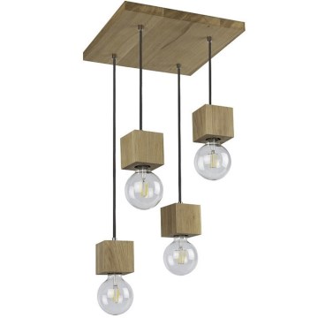 Hanglamp aan kabel TRONGO 4xE27/60W/230V eiken