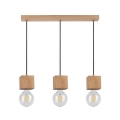 Hanglamp aan kabel TRONGO ROUND 3xE27/60W/230V eiken