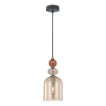 Hanglamp aan kabel TROPEA 1xE27/15W/230V zwart/gerookt rood/beige