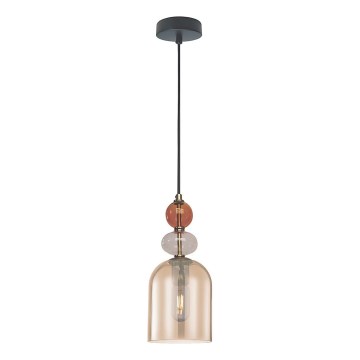 Hanglamp aan kabel TROPEA 1xE27/15W/230V zwart/gerookt rood/beige